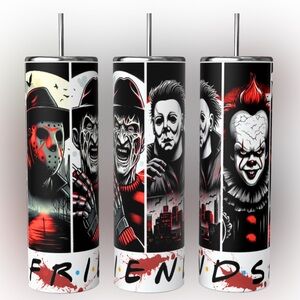 20oz HORROR FRIENDS SUBLIMATED INSULATED STAINLESS STEEL TUMBLER